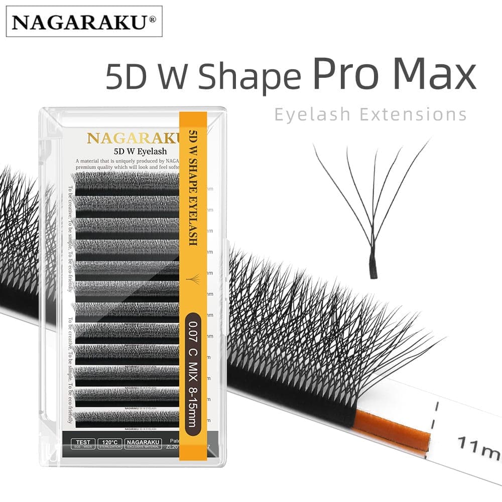 Nagaraku 5D W Eyelash Extensions 0.07 D 8-15mm Mix